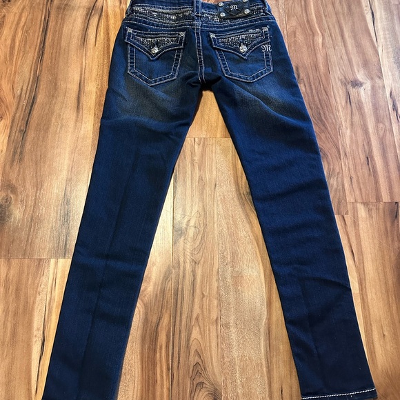 Miss Me Jeans Women’s Size 27 Signature Rise Skinny Dark Wash Bling Pocket - Picture 9 of 10